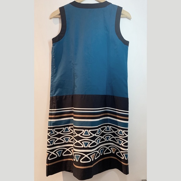 Ann Taylor Loft | Blue Geometric Shift Dress - Picture 2 of 7